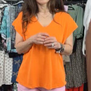 ShopEvelynne Bright Orange Short Sleeve Tee